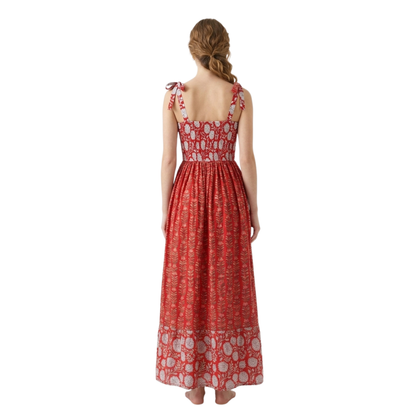 Scarlet Bloom – Red Floral Luxe Dress