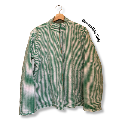Women’s Emerald Green Suzani Reversible Cotton Jacket – Artistic Embroidered Statement Jacket