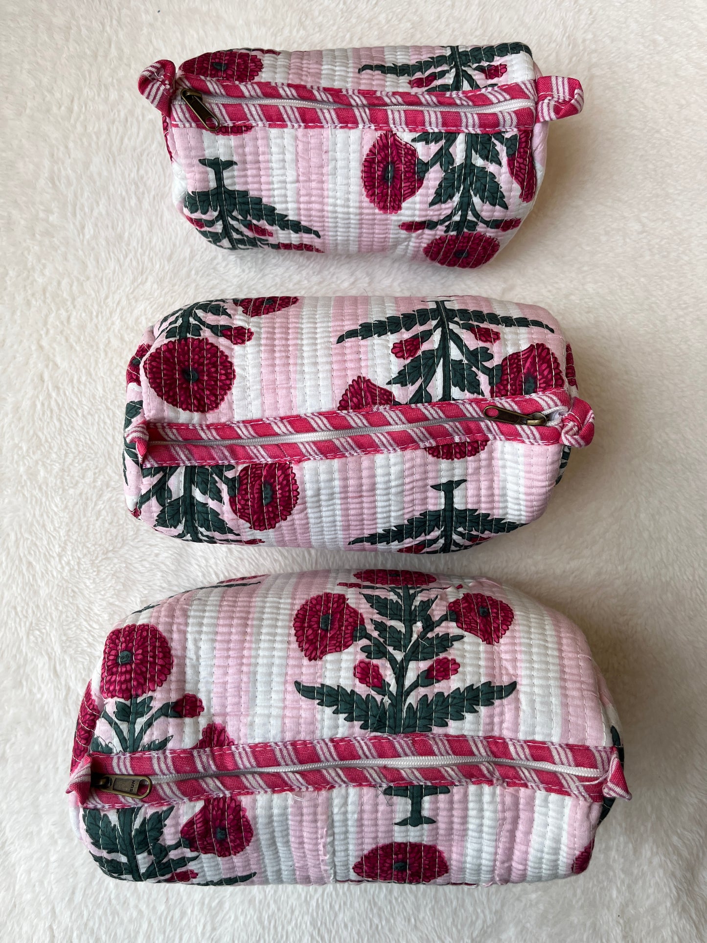 Pink floral – Utility Pouch Pack of 3