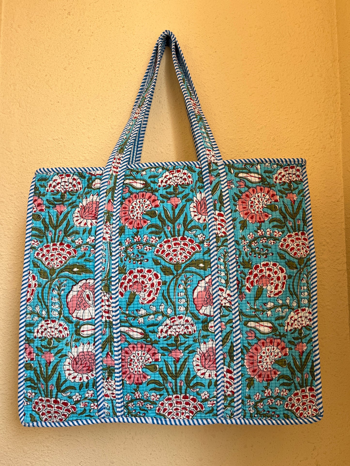 Turquoise Blue Bloom – Wander Tote Bag 18x18