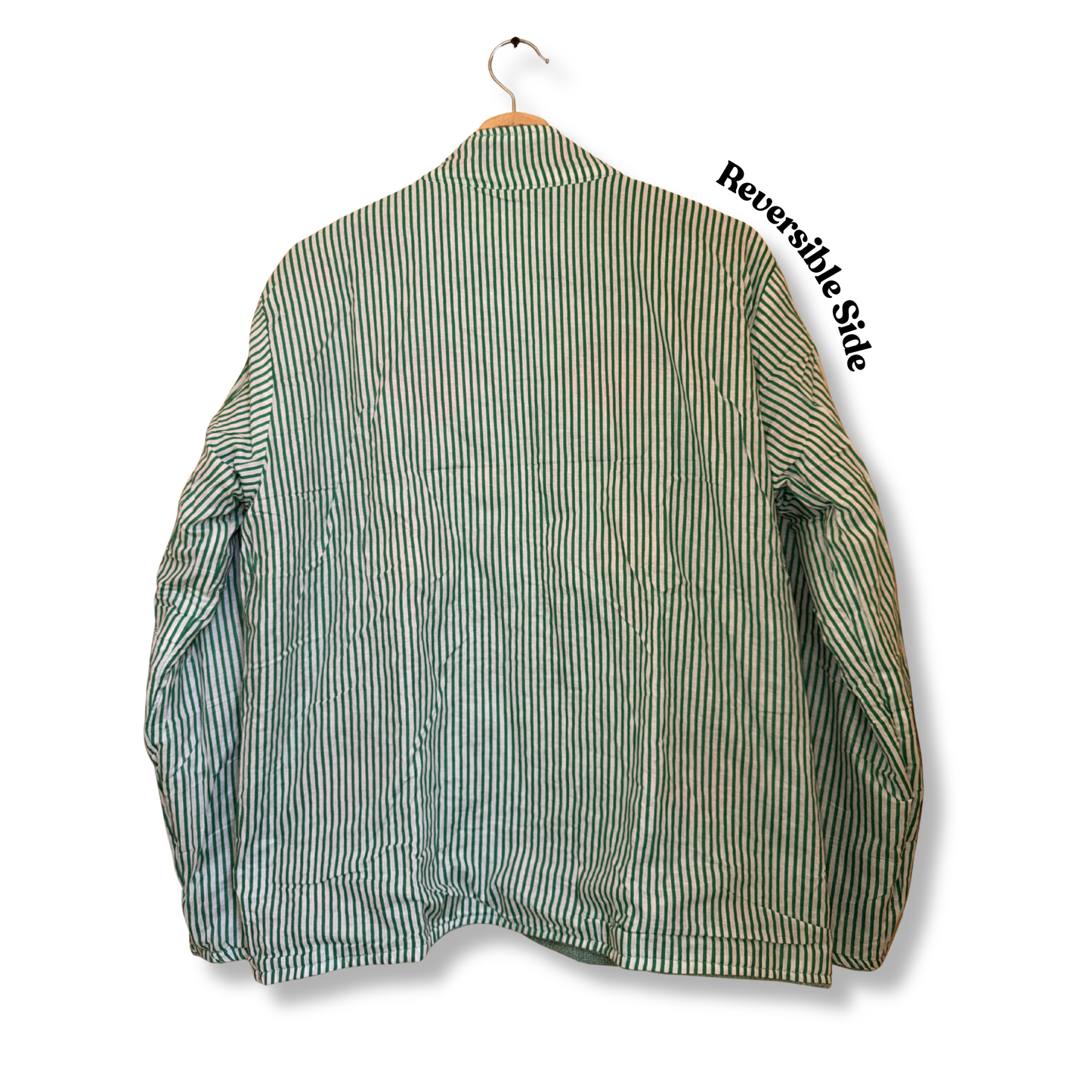Women’s Emerald Green Suzani Reversible Cotton Jacket – Artistic Embroidered Statement Jacket