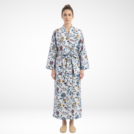 White Vine Bloom 1 – Women’s Cotton Kimono