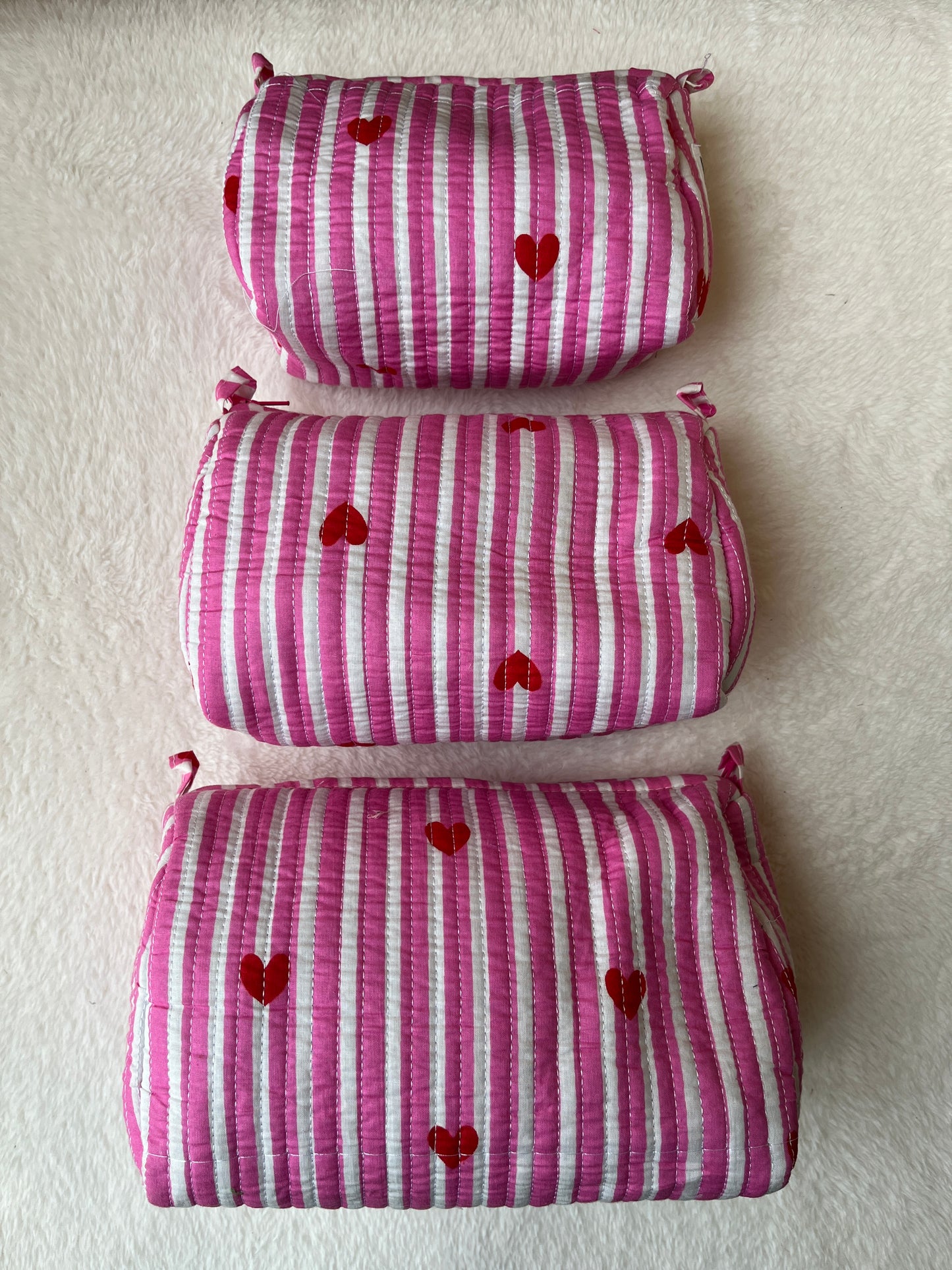 Pink hearts – Utility Pouch Pack of 3