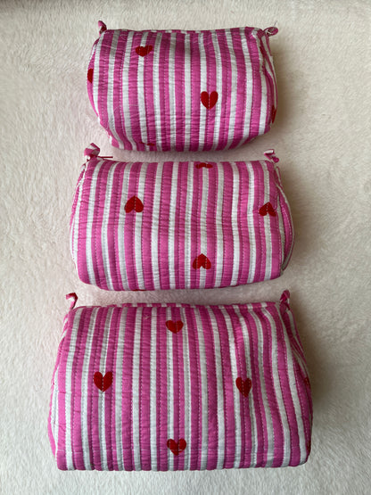 Pink hearts – Utility Pouch Pack of 3