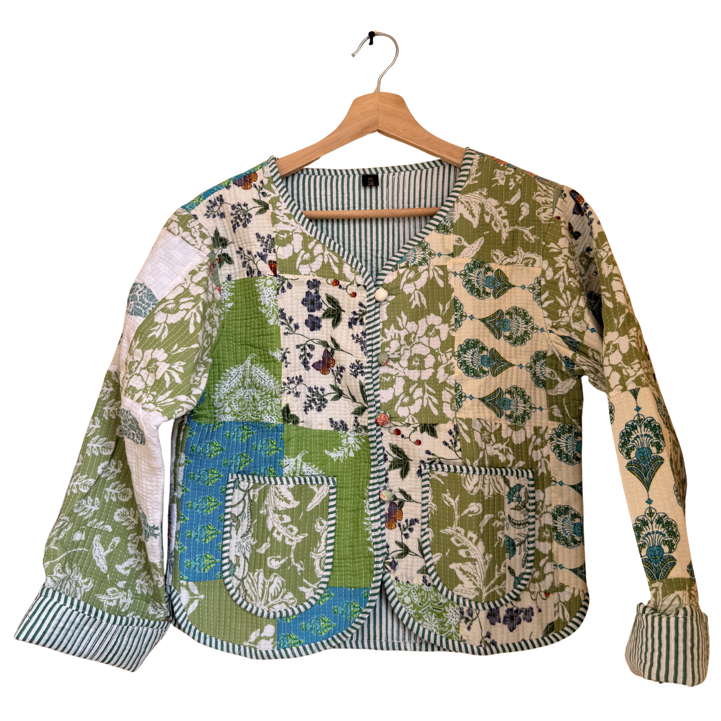 Green Meadow – Patchwork Cotton Quilted Reversible Jacket