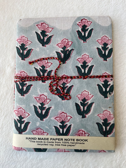 White Pink floral-1 – Handcrafted Journal