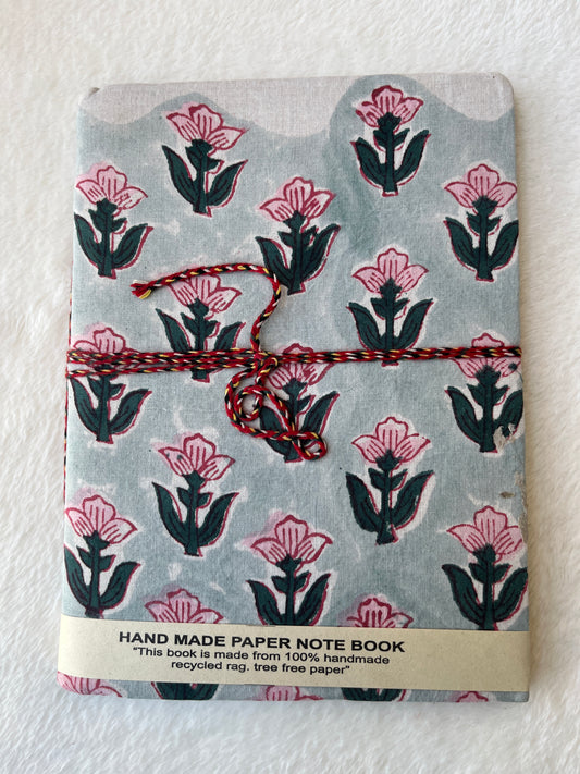 White Pink floral-1 – Handcrafted Journal