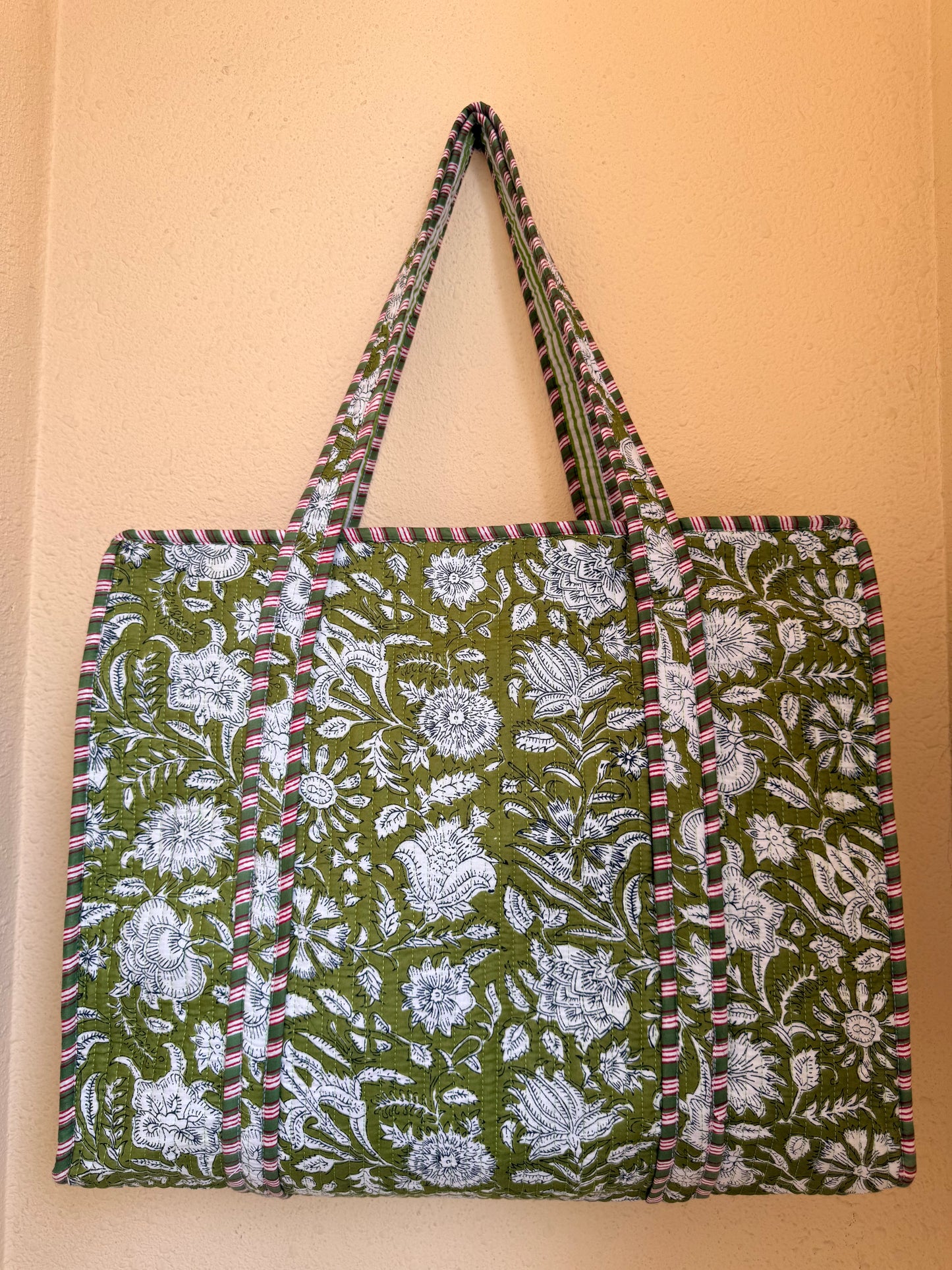 Green Floral – Wander Tote Bag 18x18