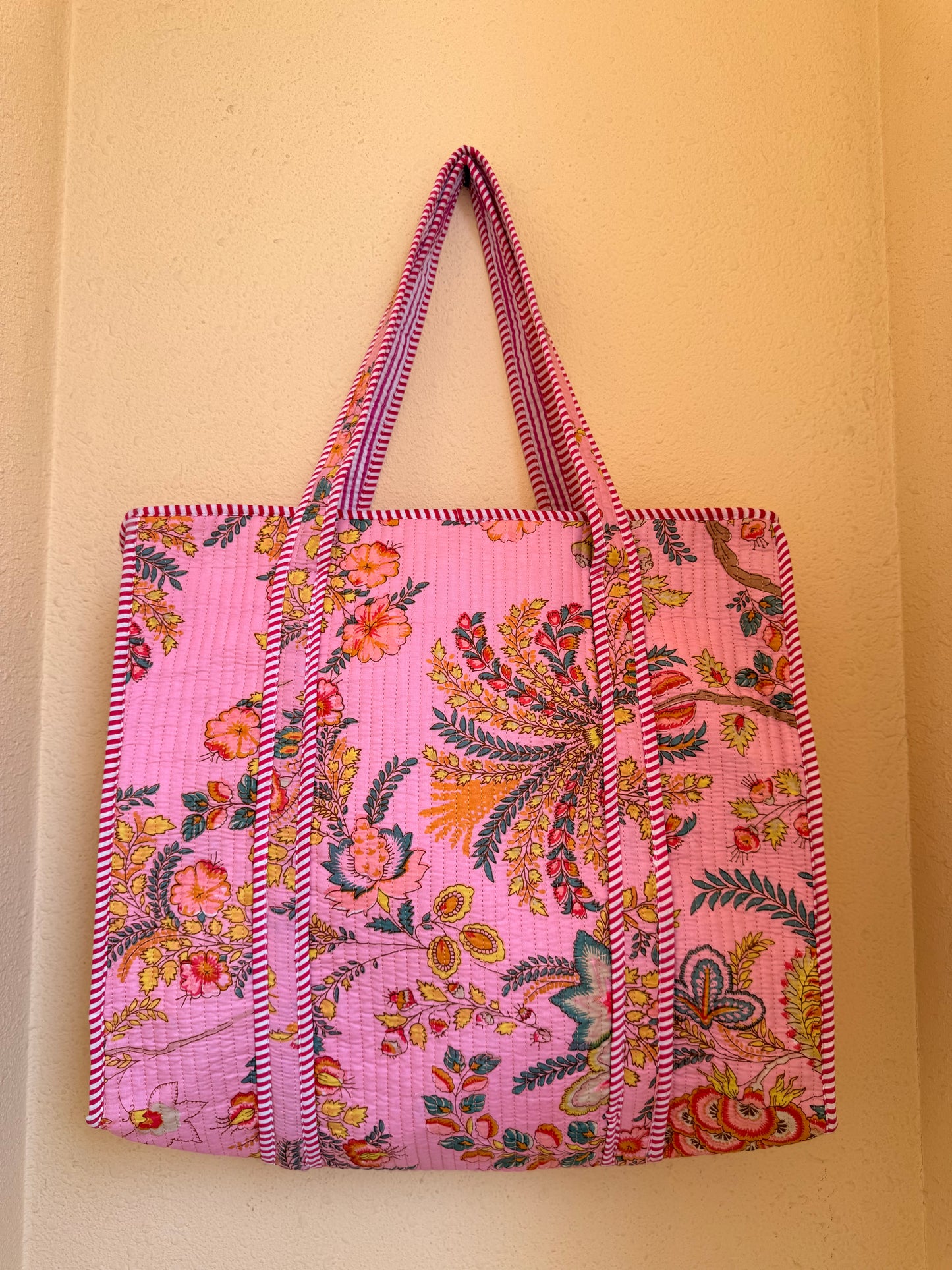 Pink Floral-2 – Wander Tote Bag 18x18