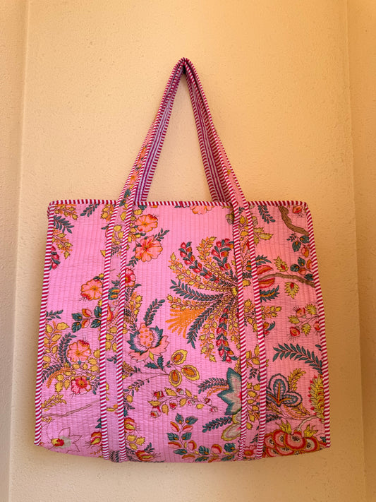 Pink Floral-2 – Wander Tote Bag 18x18