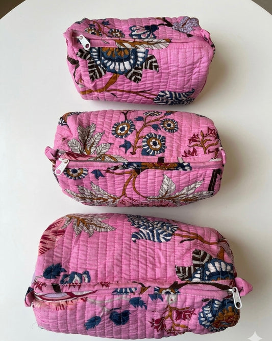 Pink Floral – Utility Pouch Pack of 3