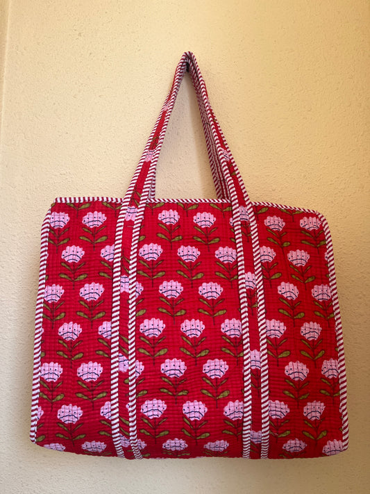 Rosé Red Bloom – Muse Tote Bag 16X16