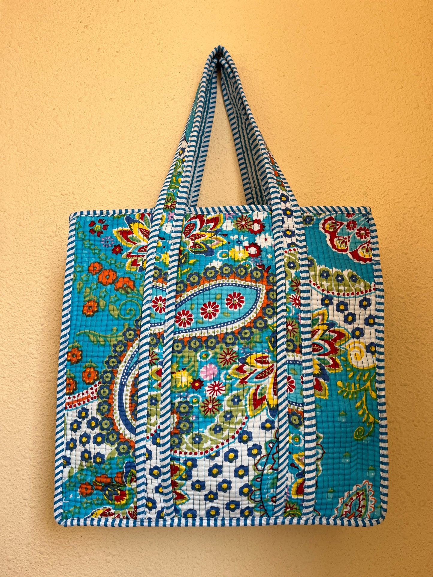 Blue floral Mini Tote Bag 14X14