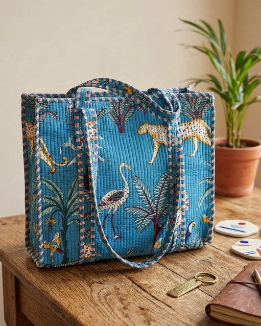 Teal Safari – Wander Tote Bag 18x18