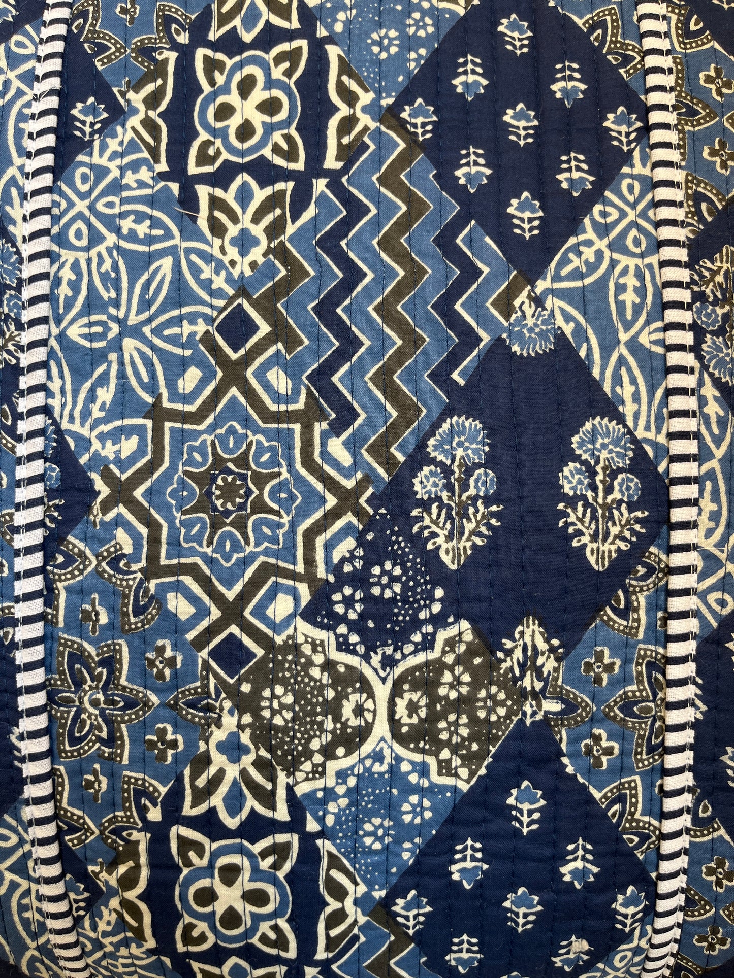 Indigo Blue Patch – Wander Tote Bag 18x18