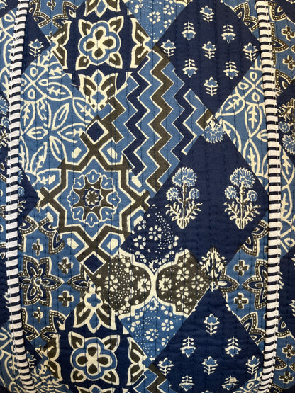 Indigo Blue Patch – Wander Tote Bag 18x18