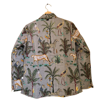 Retro Patch MC Vibes – Long Patchwork Cotton Quilted Reversible Jacket