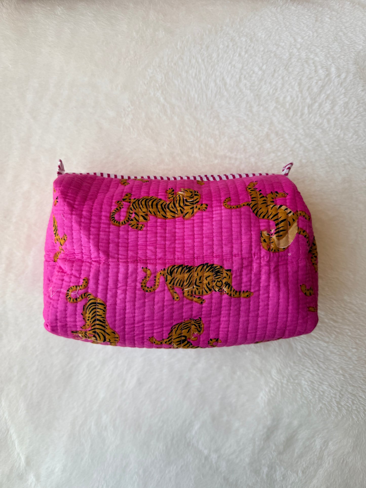 Pink Tiger Tango – Quilted Utility Pouch