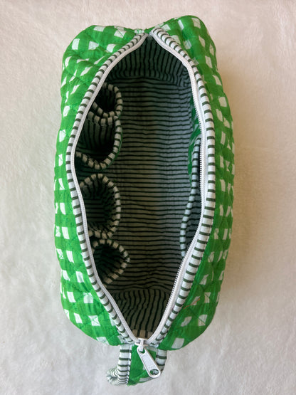 Classic Green Checkered – Hair Styler Travel bag