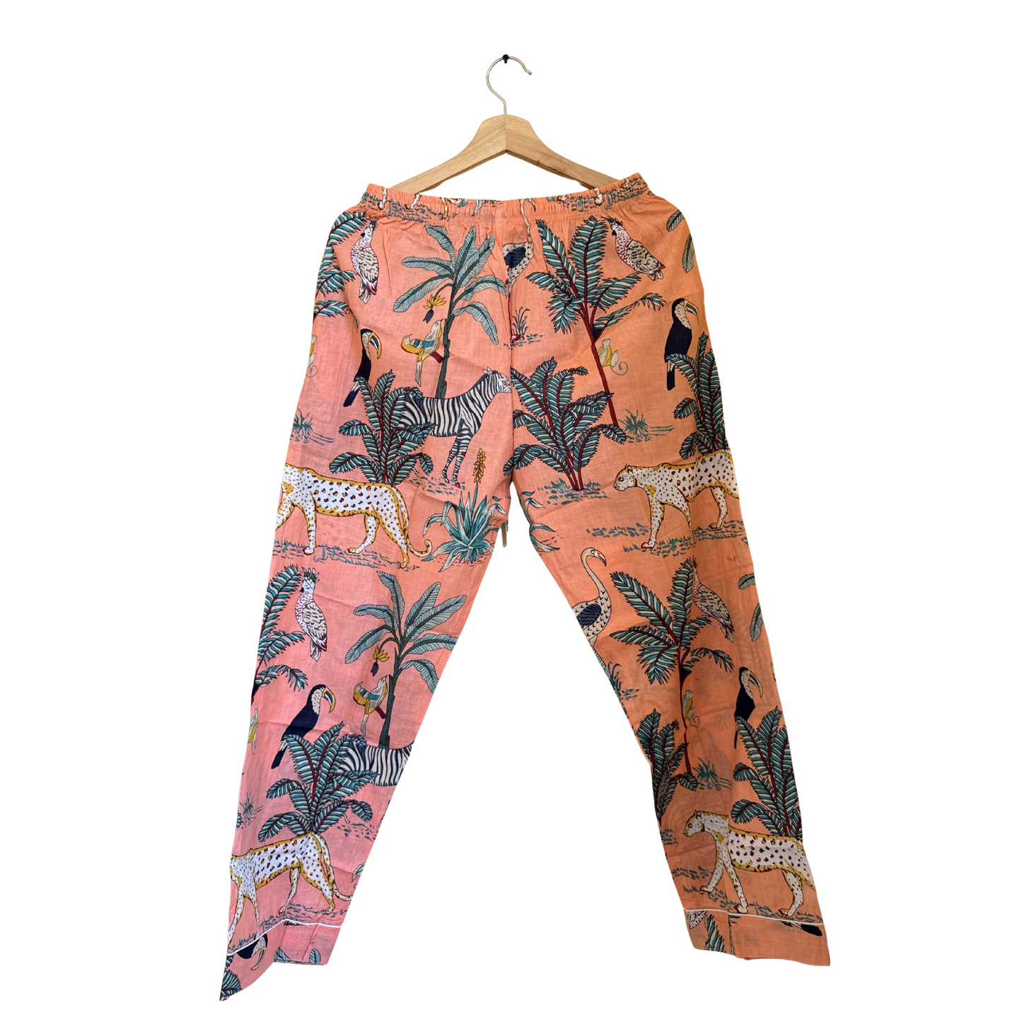Women's Peach Safari Print Cotton Night Suit Set – Elegant Two Piece Pajama Set