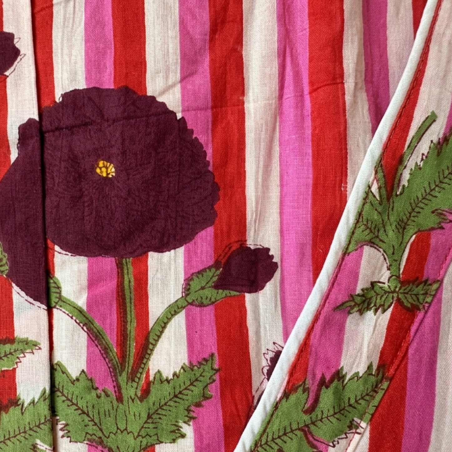 Rosé Red Bloom – Women’s Cotton Kimono