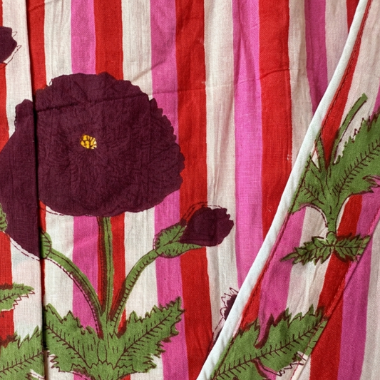 Rosé Red Bloom – Women’s Cotton Kimono