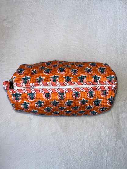 Orange Blue Floral – Utility Pouch Pack of 3