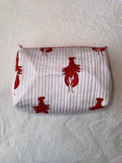 White Lobster – Quilted Utility Pouch