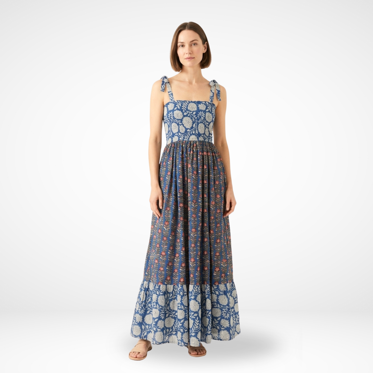 Blue Petal Bloom – Floral Luxe Dress