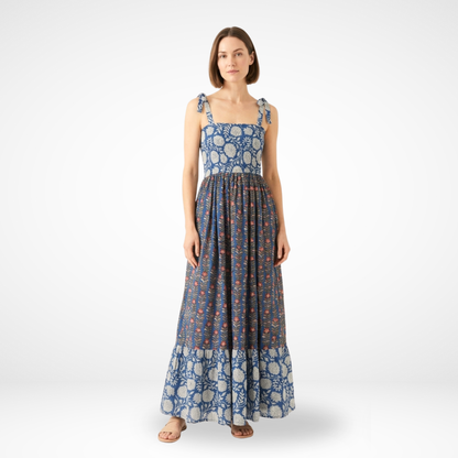 Blue Petal Bloom – Floral Luxe Dress