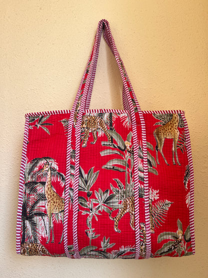 Crimson Red Jungle – Muse Tote Bag 16X16