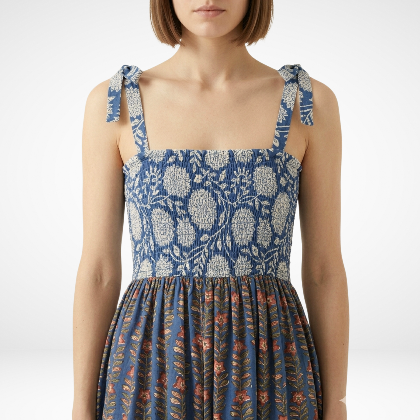 Blue Petal Bloom – Floral Luxe Dress