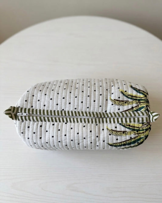 White palm tree – Quilted Utility Pouch