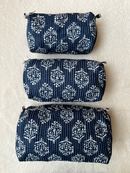 Blue Floral-2 – Tote & 3 Pouch Set