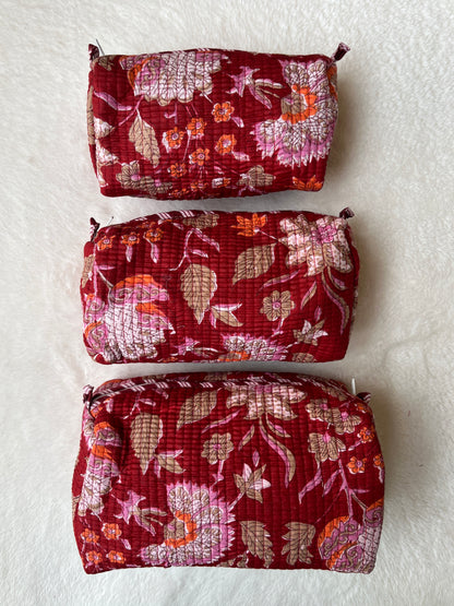 Red Floral – Tote & 3 Pouch Set