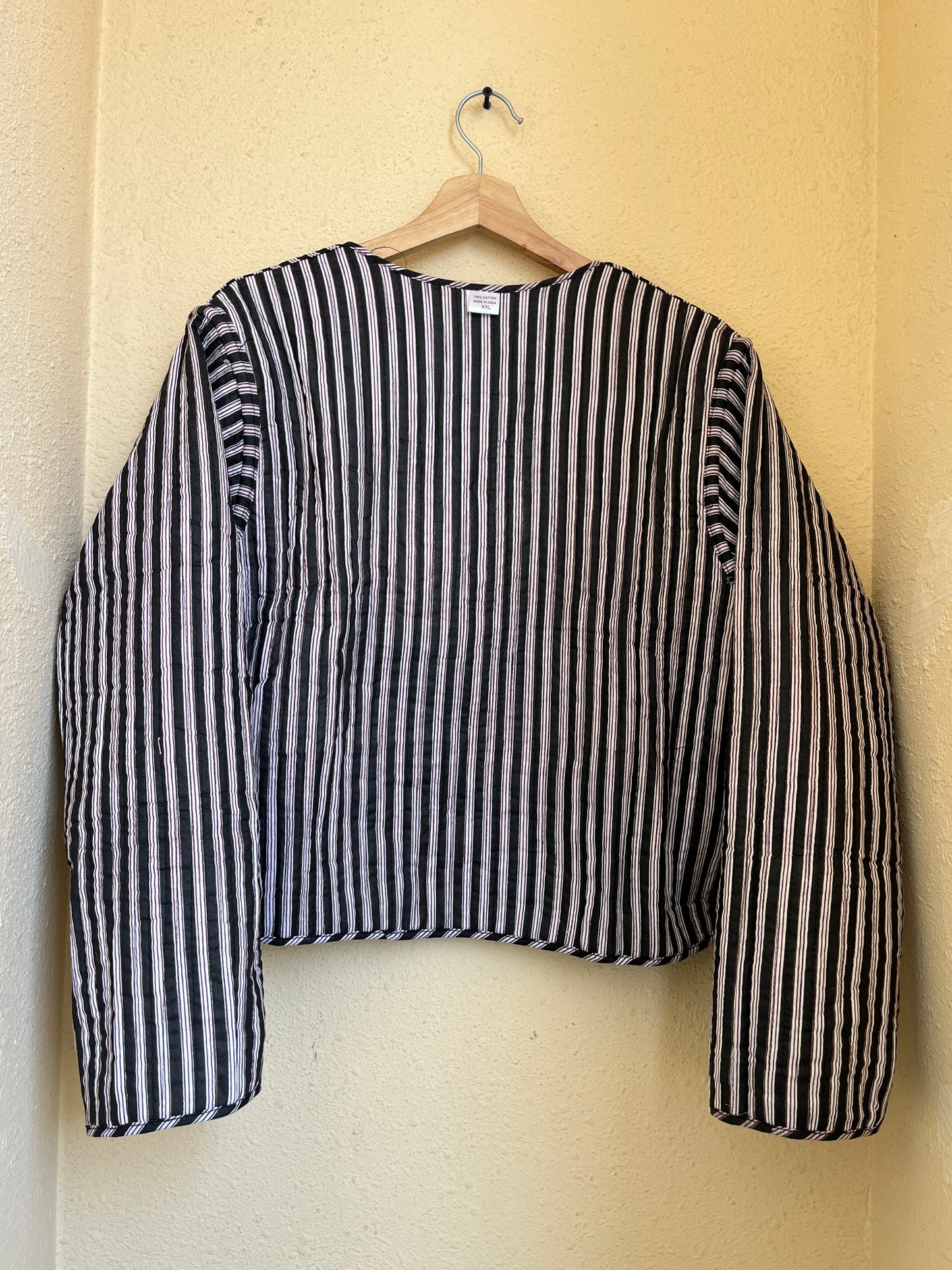 Black – Patchwork Cotton Quilted Reversible Jacket