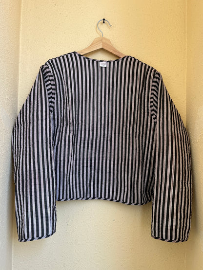 Black – Patchwork Cotton Quilted Reversible Jacket