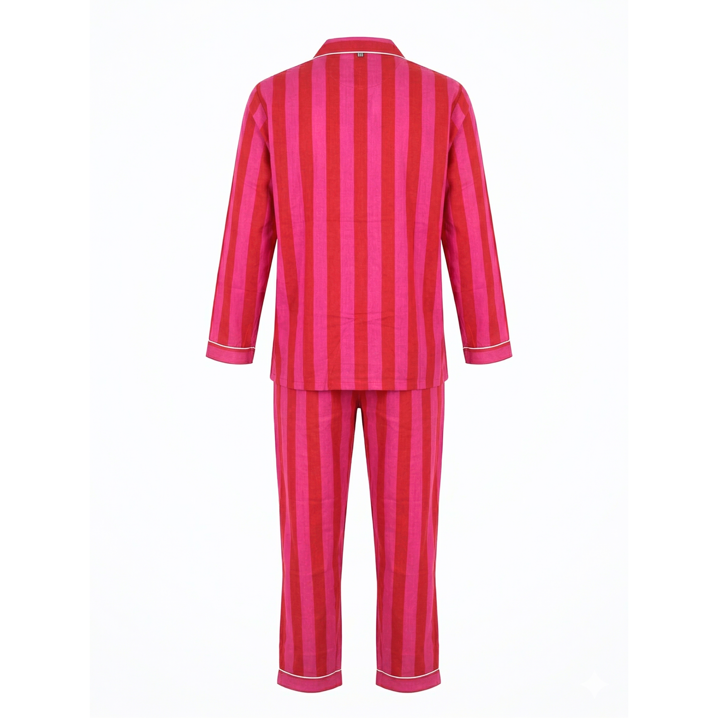 Women’s Pink Red Striped Cotton Night Suit Set – Elegant Two Piece Pajama Set
