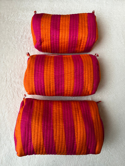 Orange Pink Stripes – Utility Pouch Pack of 3