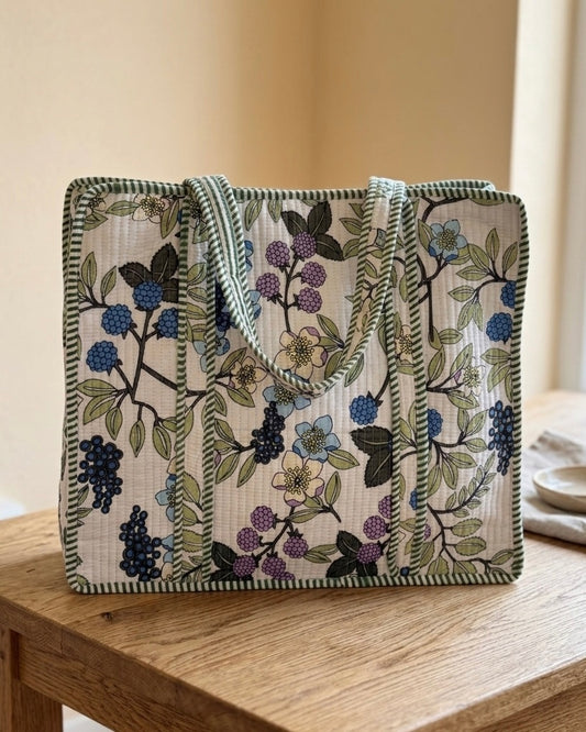 White Vine Bloom – Wander Tote Bag 18x18