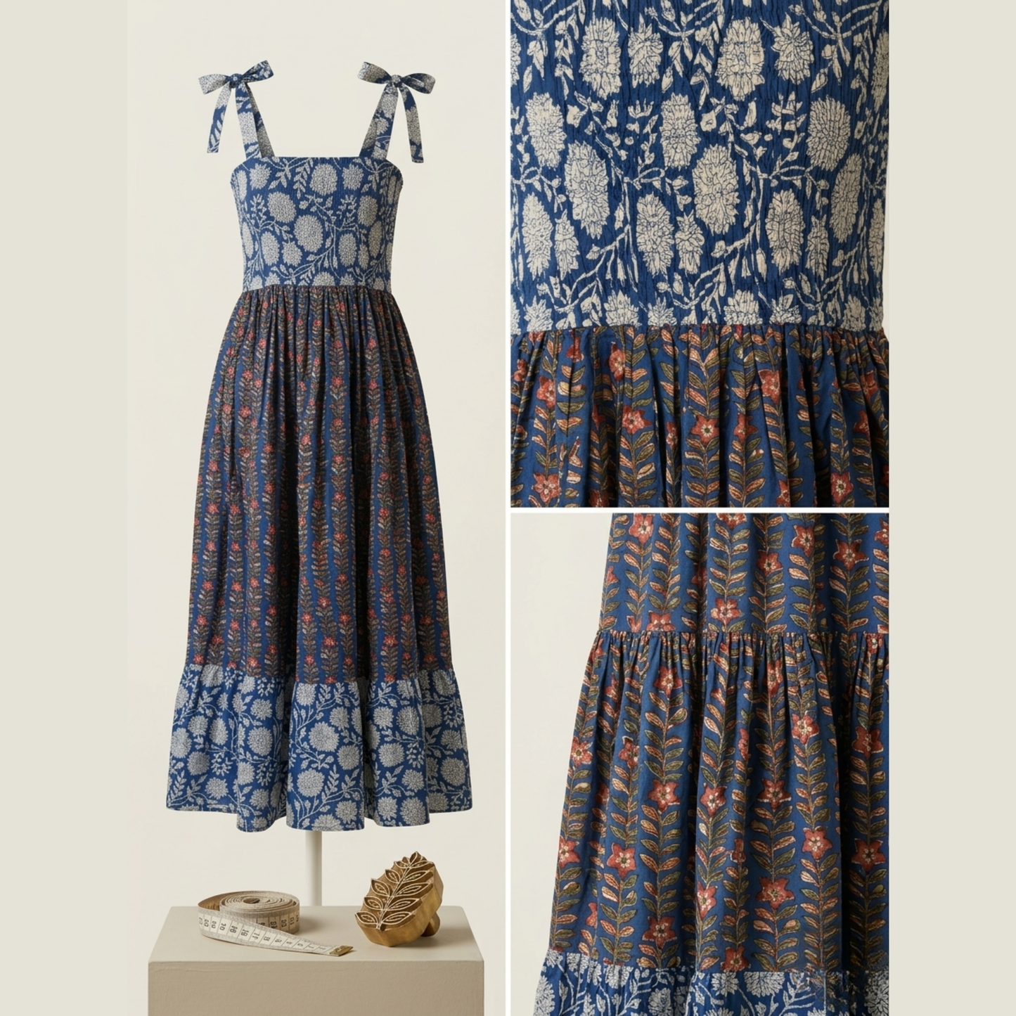 Blue Petal Bloom – Floral Luxe Dress
