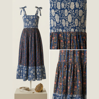 Blue Petal Bloom – Floral Luxe Dress