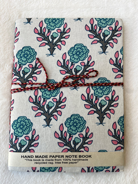Green pink floral – Handcrafted Journal