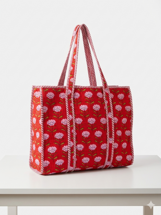 Rosé Red Bloom – Muse Tote Bag 16X16