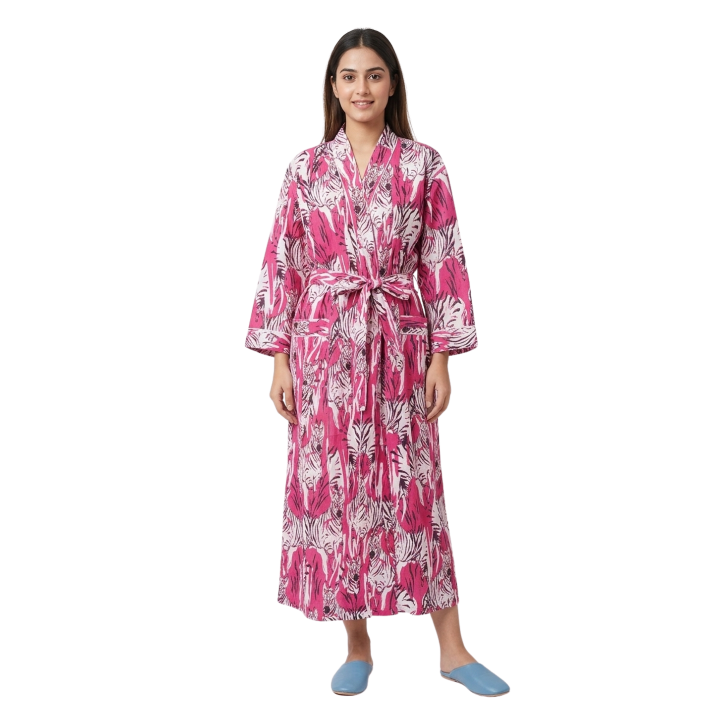 Pink Zebra Riot – Women’s Cotton Kimono