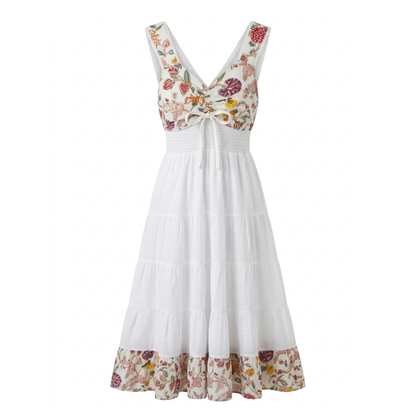 Ivory Bloom – White Floral Luxe Dress