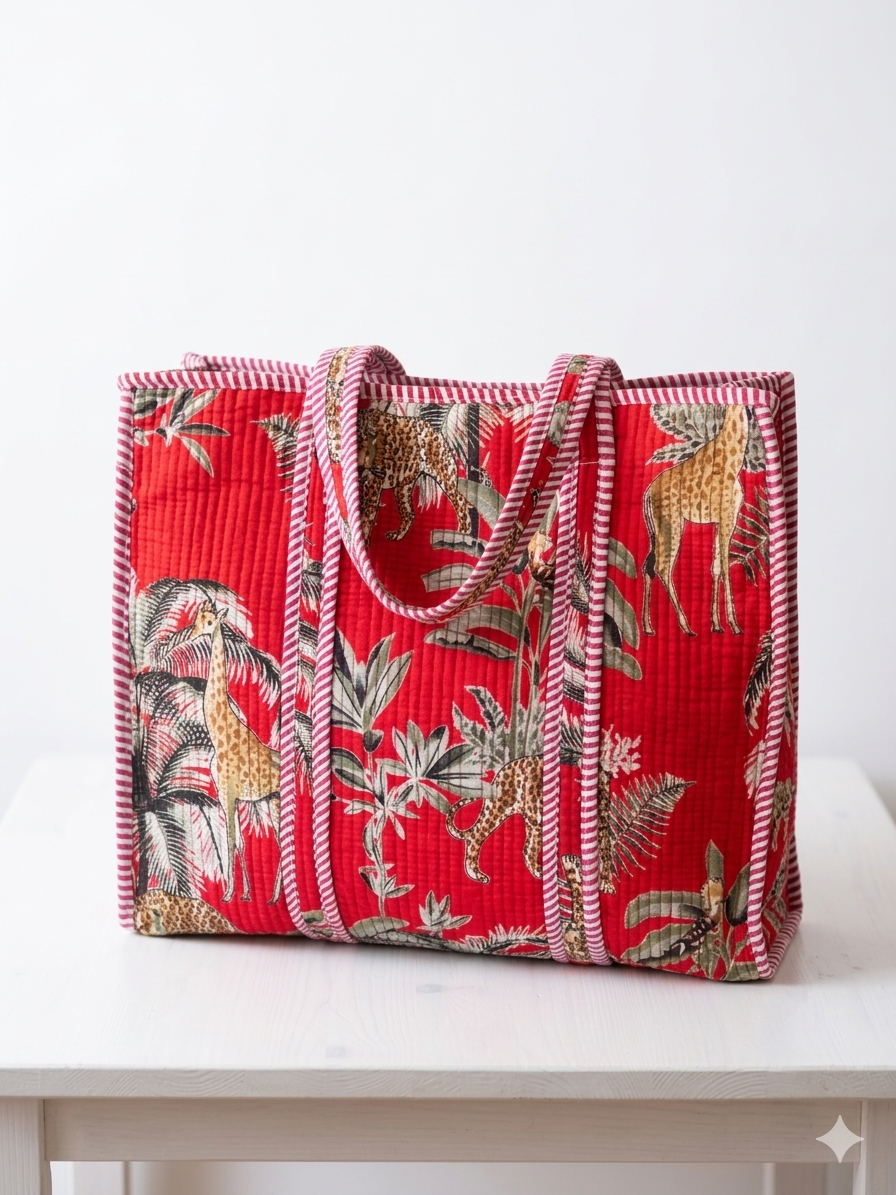 Crimson Red Jungle – Muse Tote Bag 16X16