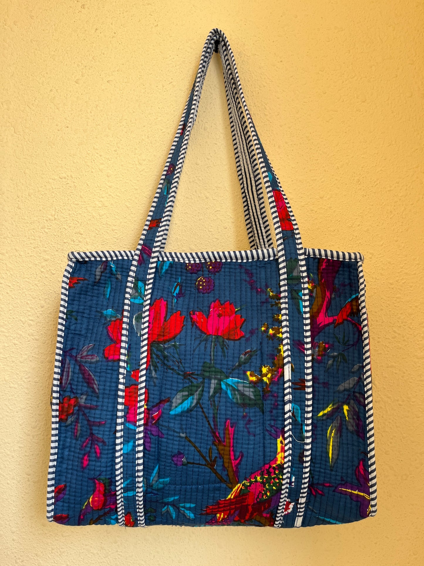Blue floral Mini Tote Bag 15X15