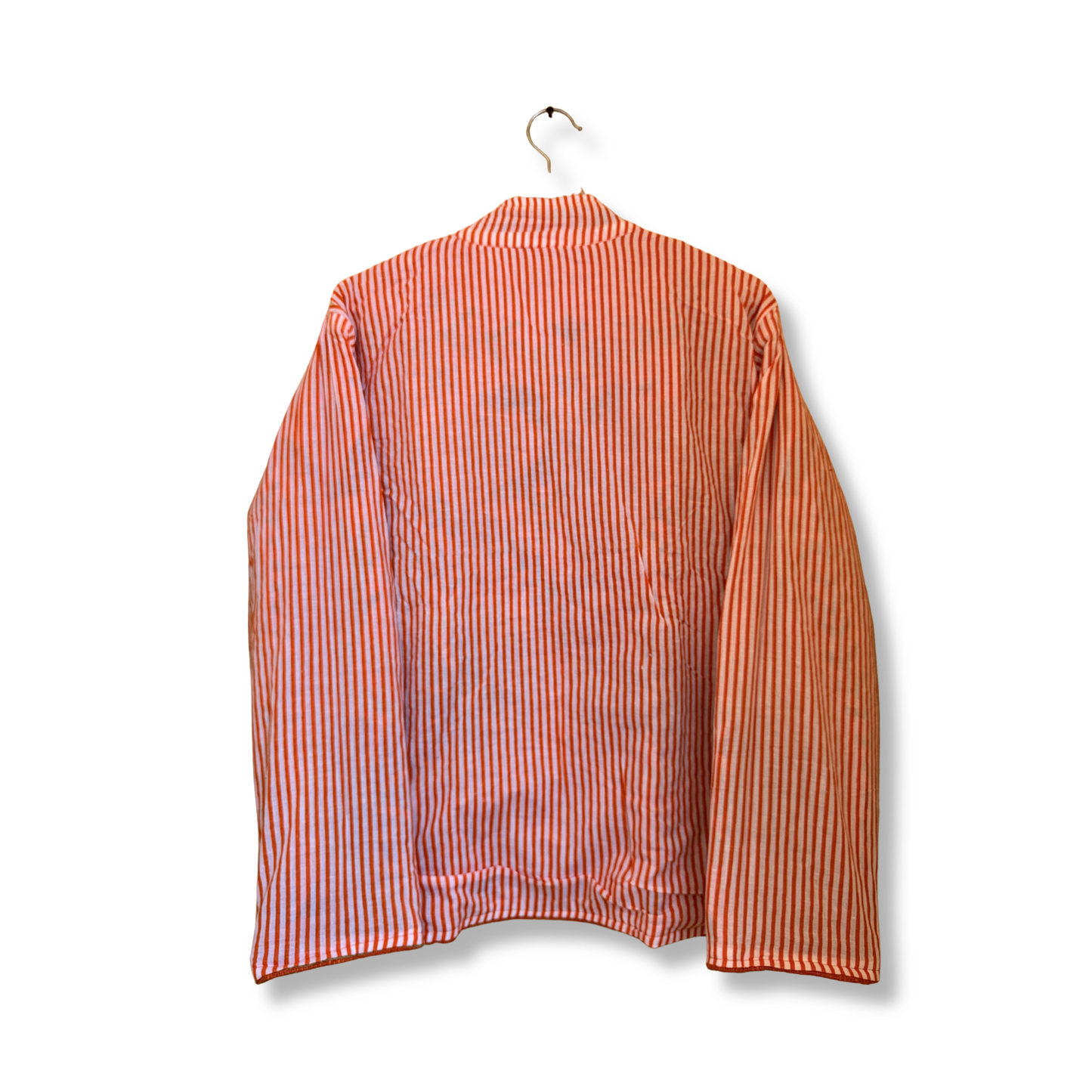 Women’s Amber Bloom Orange Suzani Reversible Cotton Jacket – Artistic Embroidered Statement Jacket