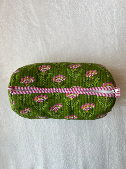 Green Pink Floral – Utility Pouch Pack of 3